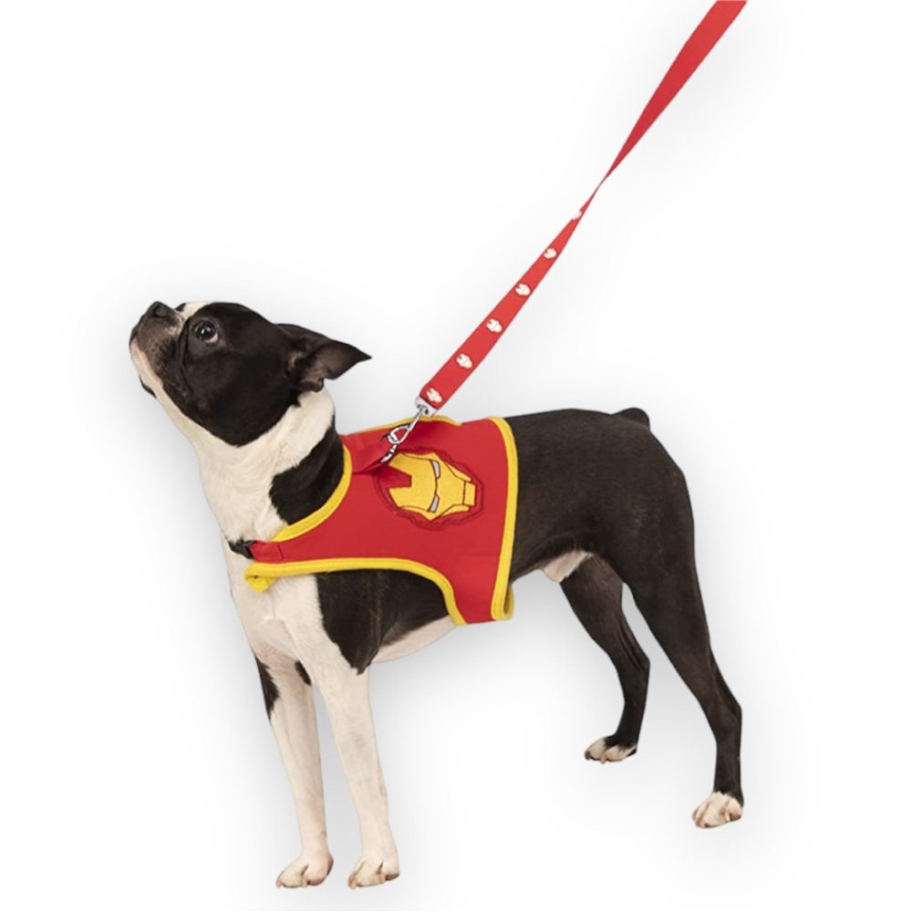 NEW Marvel Iron Man Dog Costume Dog Harness Leash Outfit Halloween Costume Sz XL
